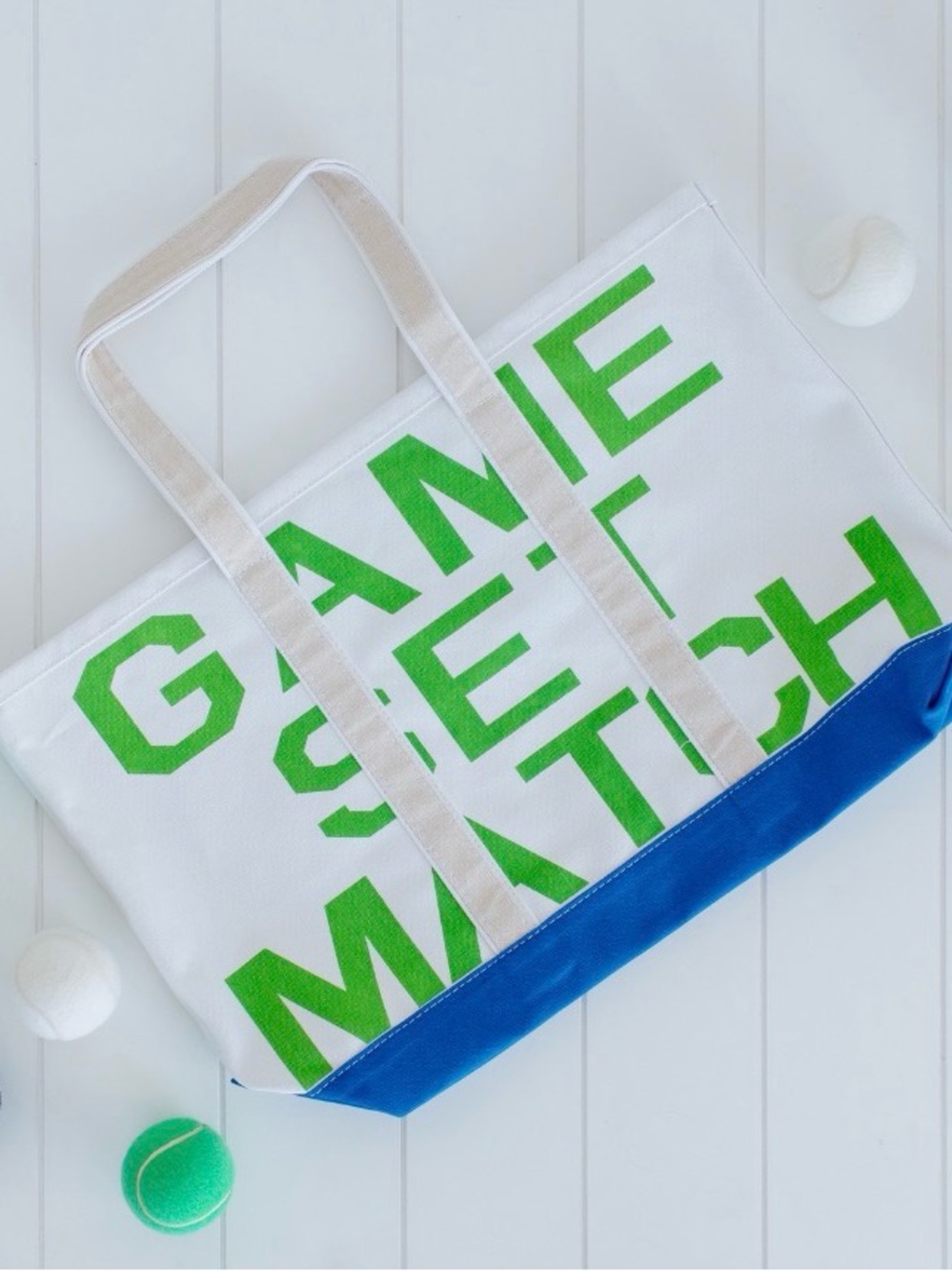 GAME SET MATCH TENNIS Club/Court Large Tote Brand New